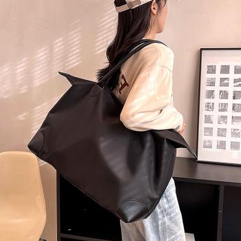 Acorn*橡果-韓系大容量側肩包手提包托特包購物包防潑水包旅行包6911(黑色)