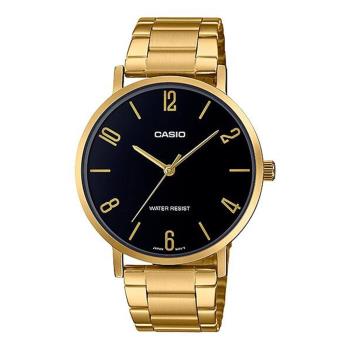 CASIO 卡西歐 指針錶不鏽鋼錶帶MTP-VT01G-1B2黑色錶面高尚手錶