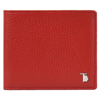 TODS 品牌LOGO小牛皮對開八卡短夾.紅