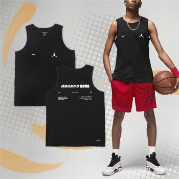 Nike 背心 Jordan Sport 男款 黑 喬丹 速乾 排汗 訓練 無袖 AJ 標語 DX9606-010