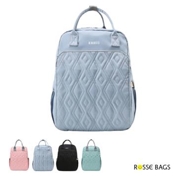【Rosse Bags】新款大容量立體菱格手提後背媽媽包(現+預 黑色 / 粉色 / 藍色 / 綠色)-慈濟共善