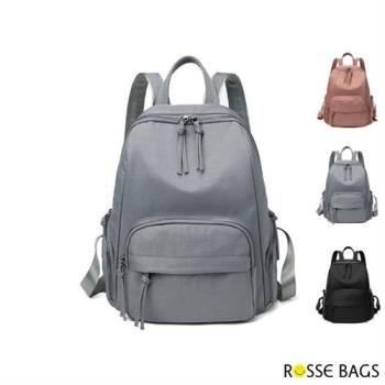 【Rosse Bags】新款簡約防盜大容量牛津布雙肩後背包(現+預 粉色 / 灰色 / 黑色)-慈濟共善