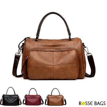 【Rosse Bags】實用復古風波士頓包(現+預 黑色 / 酒紅色 / 棕色)-慈濟共善