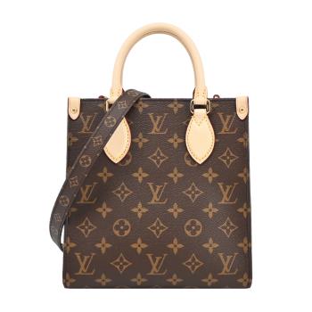 Louis Vuitton Sac Plat BB Monogram帆布手提/斜背包(卡其)