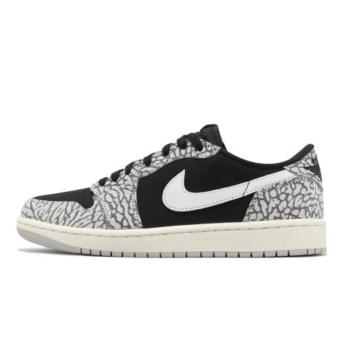 Nike 休閒鞋Air Jordan 1 Retro Low OG 男鞋黑灰爆裂紋AJ1 復刻CZ0790