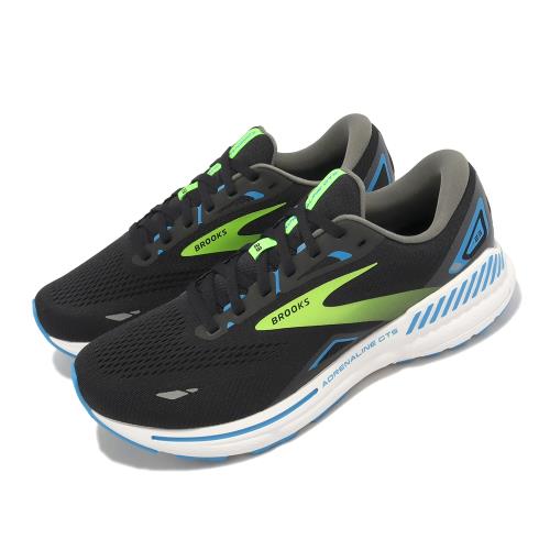 Brooks 慢跑鞋 Adrenaline GTS 23 2E 寬楦 男鞋 黑 綠 藍 腎上腺素 緩震 運動鞋 1103912E006