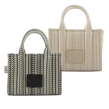 MARC JACOBS 滿版標誌小羊皮小款托特包(任選) 2S3HTT001H03