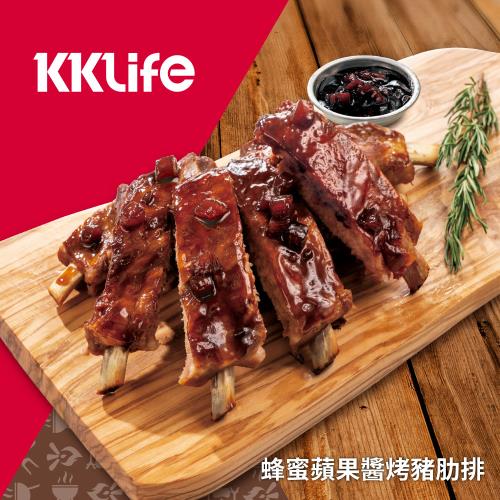KKLife 蜂蜜蘋果醬烤豬肋排(肋排435±65g、醬包80g/盒)