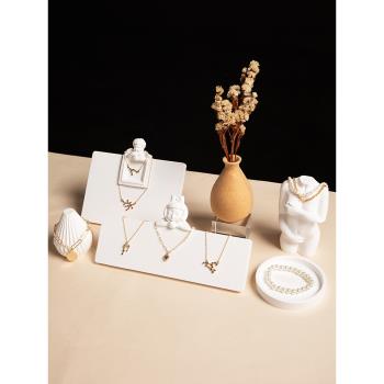 首飾展示陳列店鋪道具創意簡約手工石膏擺件戒指托珠寶手鏈項鏈架
