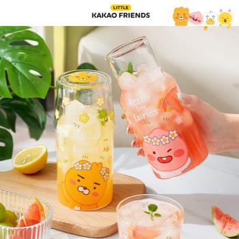 網紅風KAKAO FRIENDS玻璃杯套裝女生涼水壺花茶杯子大容量果汁杯