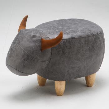 小牛時尚創意動物兒童凳子換鞋凳板凳家用腳凳矮凳實木沙發凳