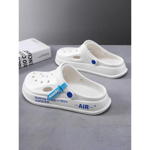 洞洞鞋男夏季新款外穿防滑eva涼鞋踩屎感沙灘休閑包頭男款拖鞋