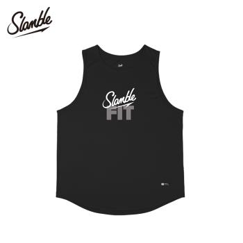 SLAMBLE夏季新款運動背心FIT籃球t恤速干透氣無袖訓練跑步健身衣