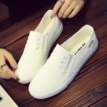 一腳蹬韓版女學生小清新帆布鞋