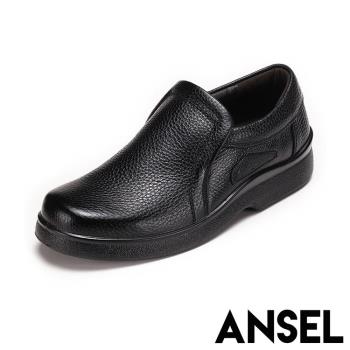 【ANSEL】樂福鞋 真皮樂福鞋/全真皮時尚休閒防滑紳士樂福鞋 -男鞋 黑