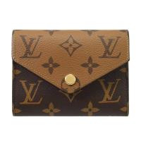 Louis Vuitton LV M81557 Victorine 經典老花三折零錢短夾.咖