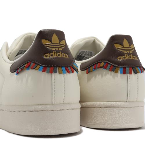 adidas 休閒鞋Superstar 男鞋米白棕皮革貝殼頭三葉草愛迪達GY2524|會員