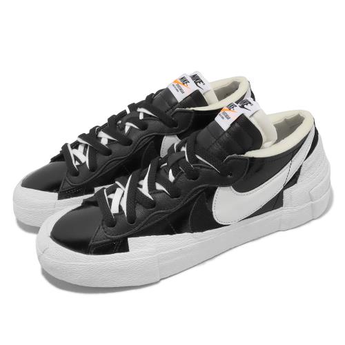 Nike x Sacai Blazer Low 男鞋女鞋黑白聯名漆皮低筒拼接雙勾DM6443-001