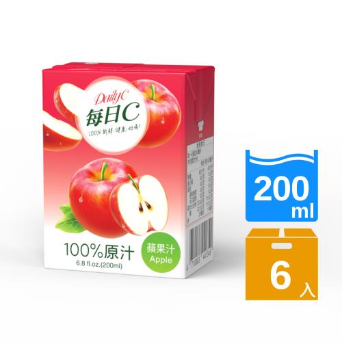 每日C 100%蘋果汁(200ml*6入)