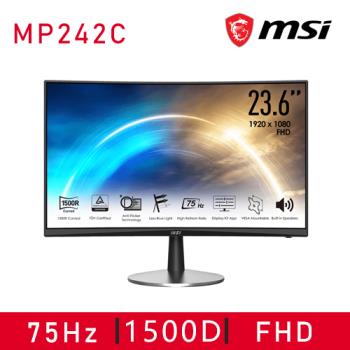 MSI 微星 PRO MP242C 24型 1500R美型曲面螢幕