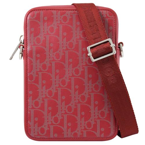 Christian Dior Vertical 品牌LOGO印花手機/斜背方包.紅