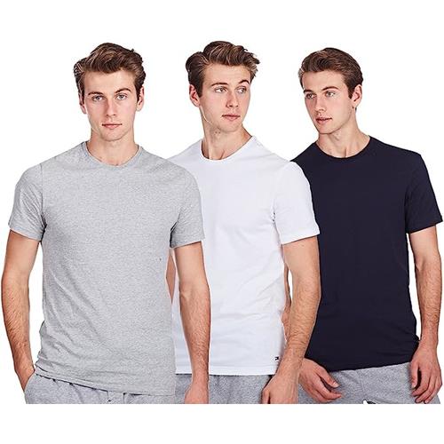 Tommy Hilfiger 2023男時尚棉質灰白黑色圓領短袖ㄒ恤混搭3件組