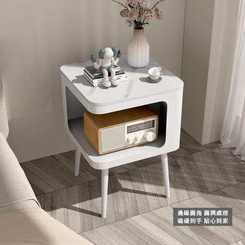 現貨 北歐岩板鐵藝現代臥室床頭櫃 沙發邊几小櫃子 邊几桌 客廳桌小戶型簡約創意客廳邊櫃  矮桌 邊桌茶幾