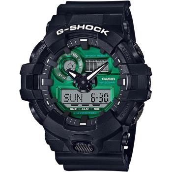 CASIO G-SHOCK 午夜暗綠系列200米雙顯計時錶/GA-700MG-1A