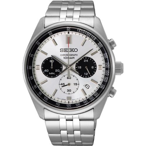 SEIKO 精工 CS系列時尚三眼計時錶/銀/41.5mm (8T63-00W0S/SSB425P1)SK003