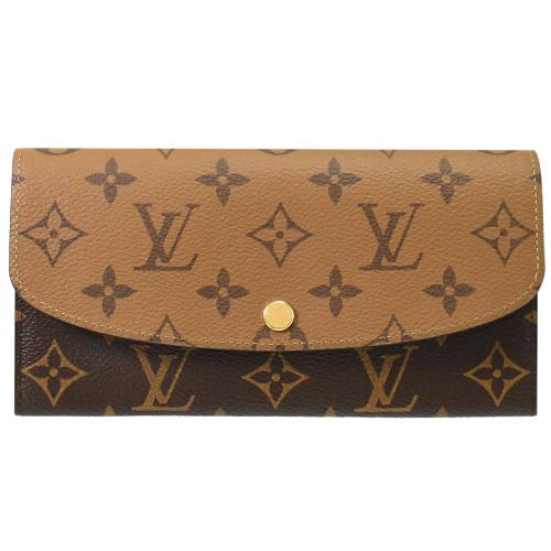 Louis Vuitton LV M82157 EMILIE 經典老花雙色信封釦式長夾