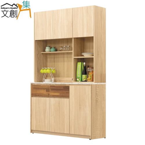 文創集 奧斯4尺六門二抽高餐櫃組合