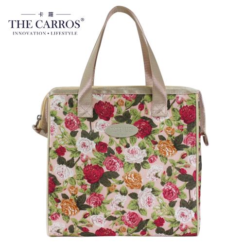 【THE CARROS 卡蘿】保溫保冷餐袋(L)-粉底薔薇