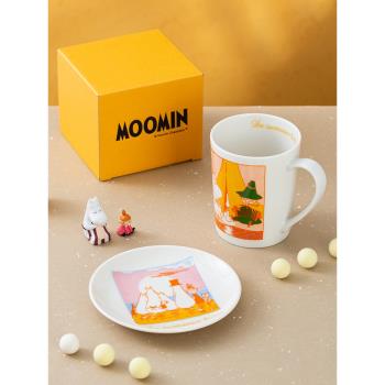 姆明Moomin北歐芬蘭卡通馬克杯點心碟插畫風碟子日本進口杯子水杯
