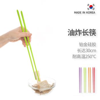 Naperbaby進口加長硅膠油炸筷 韓國廚房家用撈面超長防滑火鍋筷子