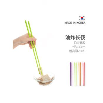 Naperbaby進口加長矽膠油炸筷 韓國廚房家用撈面超長防滑火鍋筷子