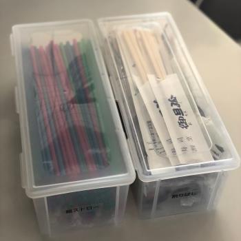 SANADA日本制 筷子收納盒子帶蓋防塵卡扣筷盒面條干貨食物存儲盒