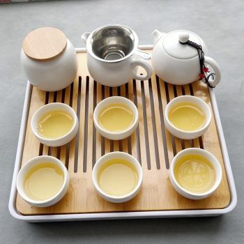 整套功夫茶具小套裝家用簡約日式干泡大號茶盤托盤辦公室茶臺茶海
