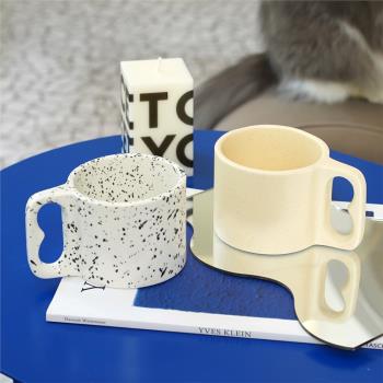 ES| 創意大容量馬克杯ins簡約潑墨陶瓷杯不規則奶油色咖啡杯日式