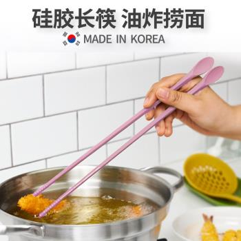 進口naperbaby硅膠油炸長筷子 廚房家用耐高溫防滑超長筷料理筷子