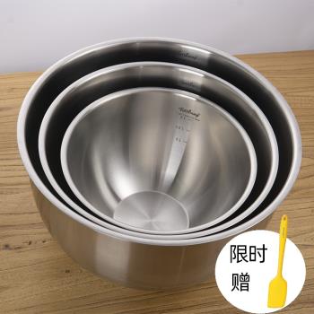出口厚款18/10料理盆304不銹鋼打蛋攪拌盆和面洗菜盆沙拉碗打發盆