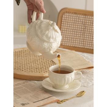 法式下午茶壺 復古優雅杯碟紅茶家用新骨瓷 茶具陶瓷奢華歐式英式