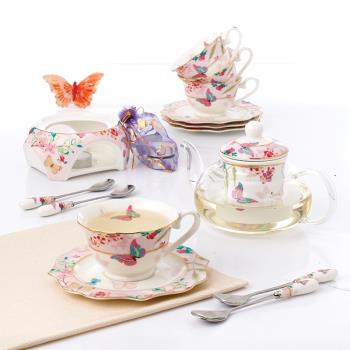歐式輕奢精致花茶杯水果茶壺陶瓷玻璃高顏值英式下午茶茶具套裝