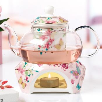 歐式高硼硅玻璃花茶水果冷泡茶煮茶壺英式英倫下午茶茶具套裝