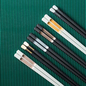 日式合金筷子家用高端輕奢筷子新款防滑防霉家庭易清洗耐高溫抗菌