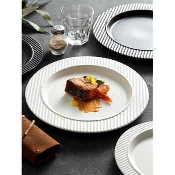 平盤子菜盤家用高級感陶瓷新款2023新款創意日式北歐牛排西餐餐盤