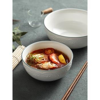 面碗家用2024新款大湯碗高級感輕奢日式陶瓷6英寸高顏值拌拉面碗