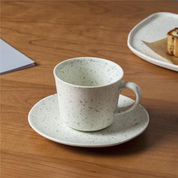 tatanara ins歐式咖啡杯碟套裝白色大理石紋啞光牛奶早餐水杯子