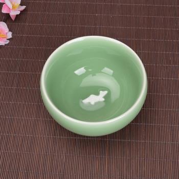 流轉千年青瓷碗 中式家用米飯碗 創意陶瓷白魚碗 酒店餐具碗禮品