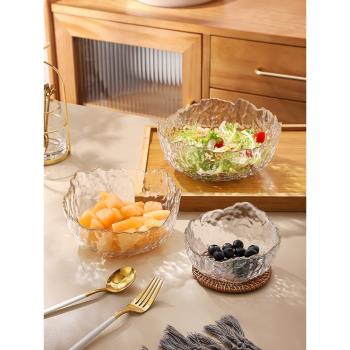 網紅水果甜品碗水果盤客廳家用水晶玻璃創意現代新年ins風零食盤
