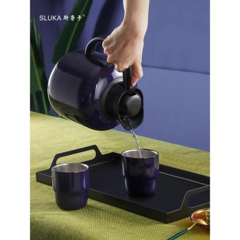 斯魯卡家用保溫壺水杯套裝 304不銹鋼隔熱雙層熱水壺咖啡杯組合裝